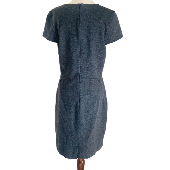 Banana Republic SS Seam Dress Gray Size 8 Tall Sheath Careerwear Midi Lined - Picture 7 of 11